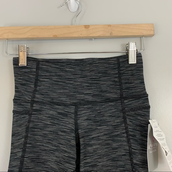 New! Athleta Energy Power Up Capri Pants Capris XXS 2XS Black Striped Pinstripe - Picture 3 of 11
